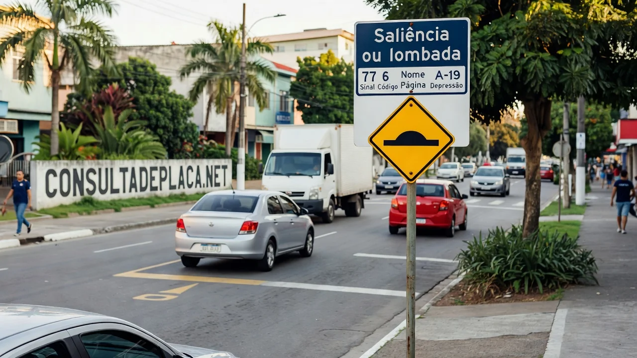 Placa A-18: saliência ou lombada — a palavra lombada não aparece uma única vez no CTB