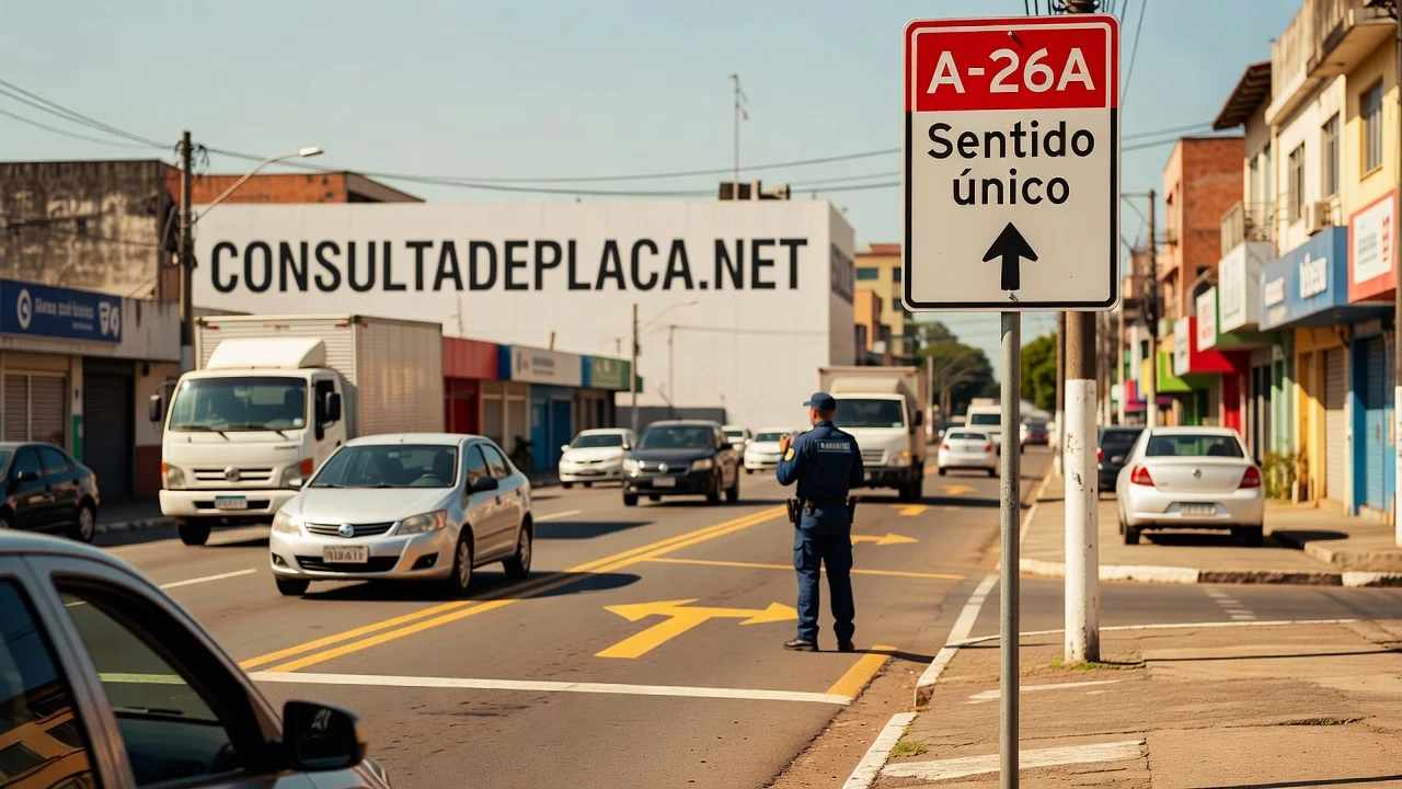 Placa A-26A: sentido único — a advertência que avisa, e a R-24A que manda