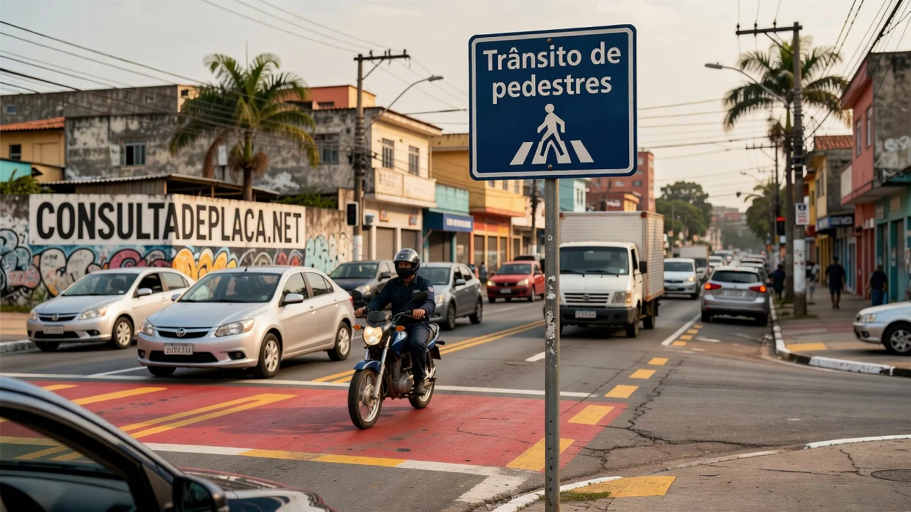 Placa A-32A: trânsito de pedestres — o trecho onde gente na pista é a regra, não a exceção