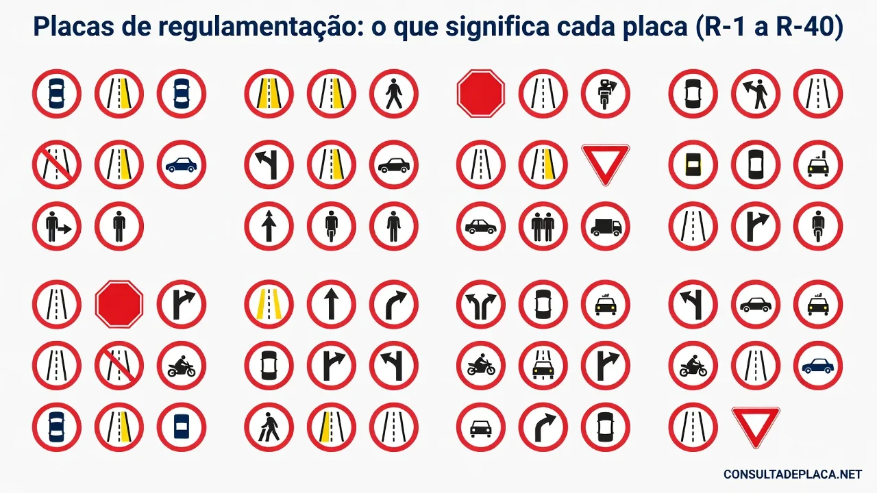 Placas de regulamentação: o que significa cada placa do manual do Contran