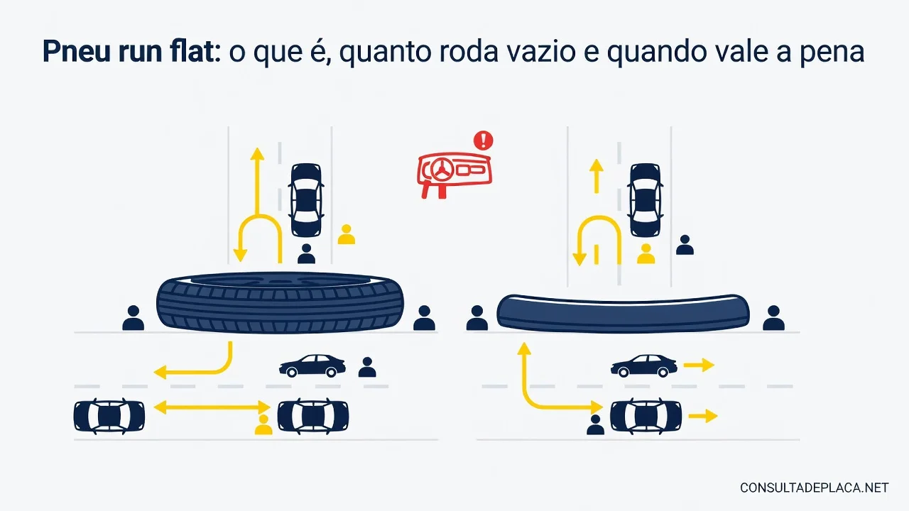 Pneu run flat: o que é, quanto roda vazio e quando vale a pena