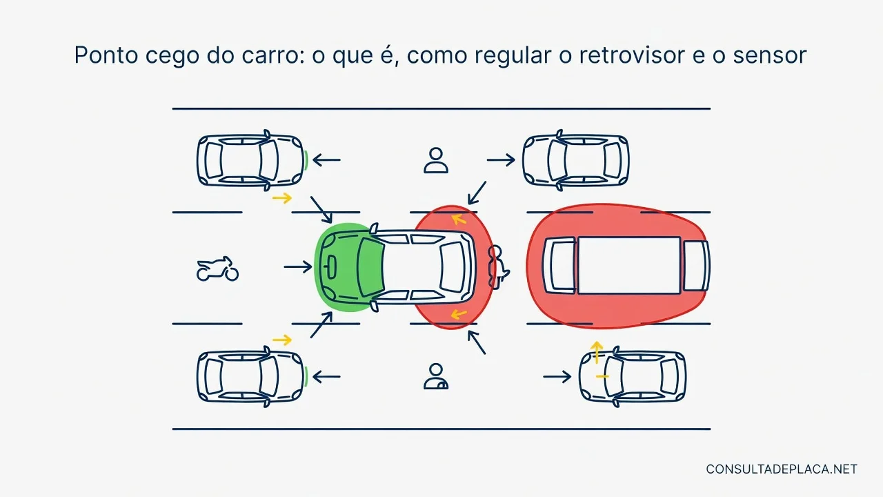 Ponto cego do carro: o que é, como regular o retrovisor e o sensor