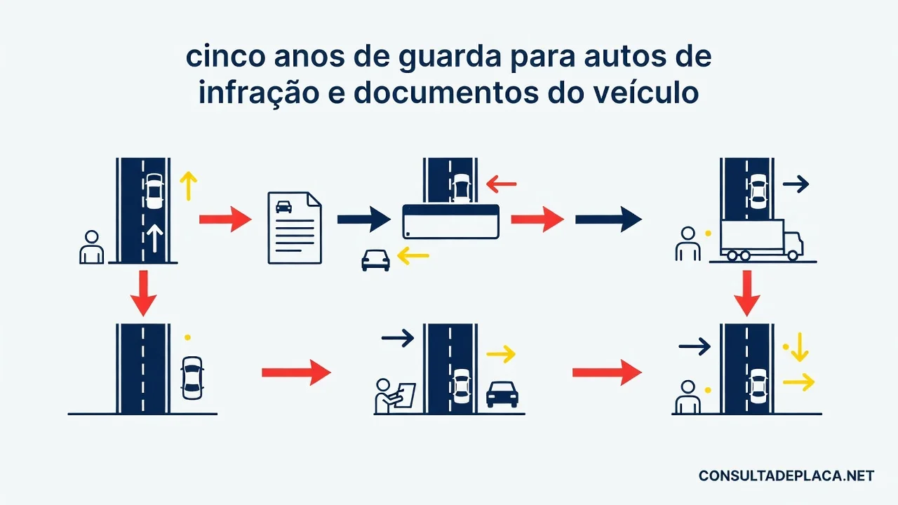 Artigo 325 do CTB: cinco anos de guarda para autos de infração e documentos do veículo