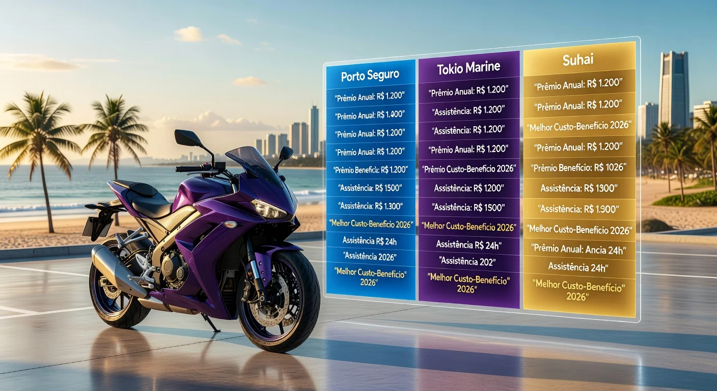 Porto Seguro Moto vs Tokio Marine vs Suhai 2026