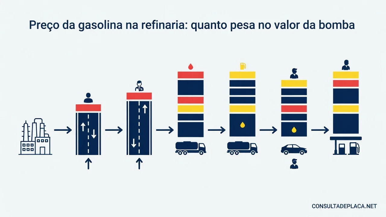 Preço da gasolina na refinaria: quanto pesa no valor da bomba