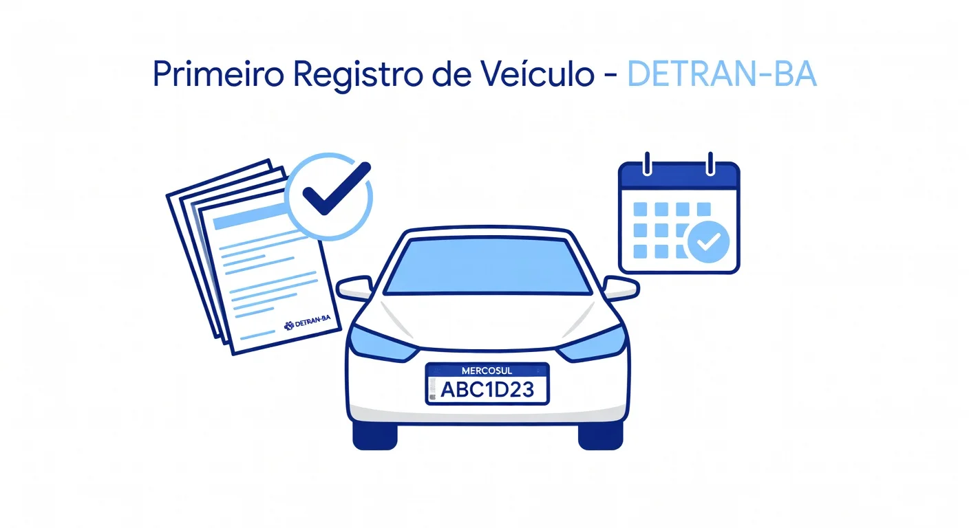 Primeiro Emplacamento BA: Documentos e Passo a Passo no DETRAN-BA 2026