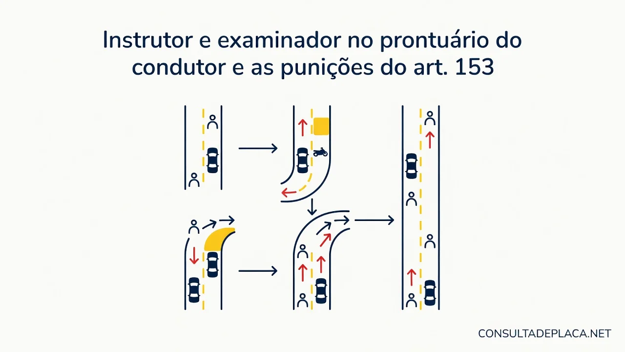 Instrutor e examinador no prontuário do condutor e as punições do art. 153 do CTB