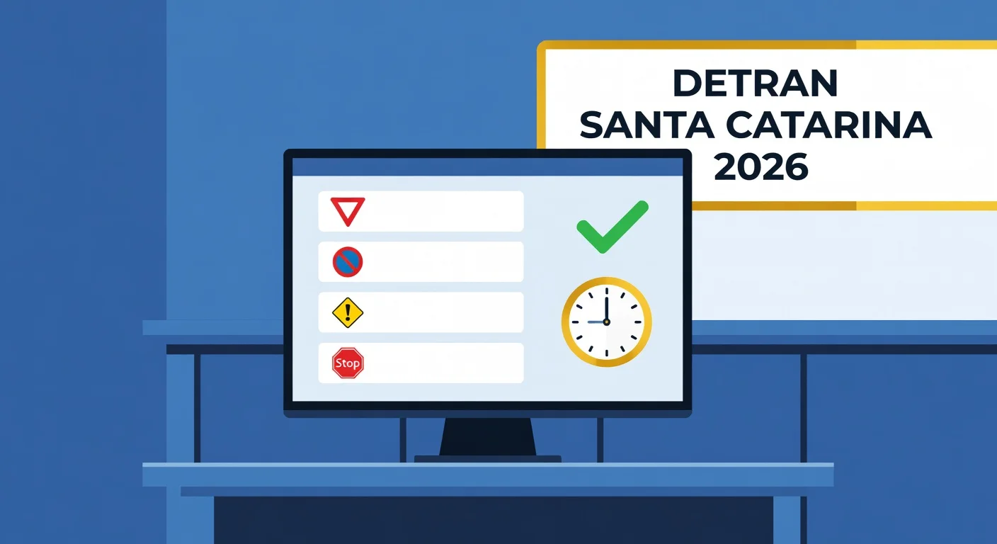 Prova Teórica do DETRAN Santa Catarina 2026: Como Agendar, Quantas Questões e o Que Fazer se Reprovar