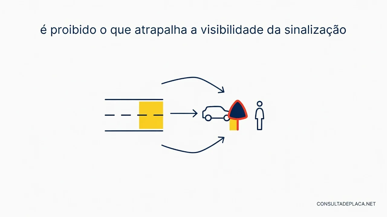 Artigo 81 do CTB: é proibido o que atrapalha a visibilidade da sinalização