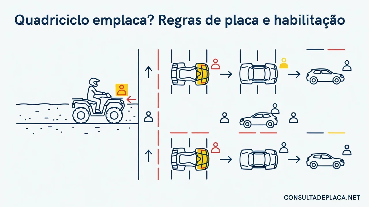 Quadriciclo emplaca? Regras de placa e habilitação