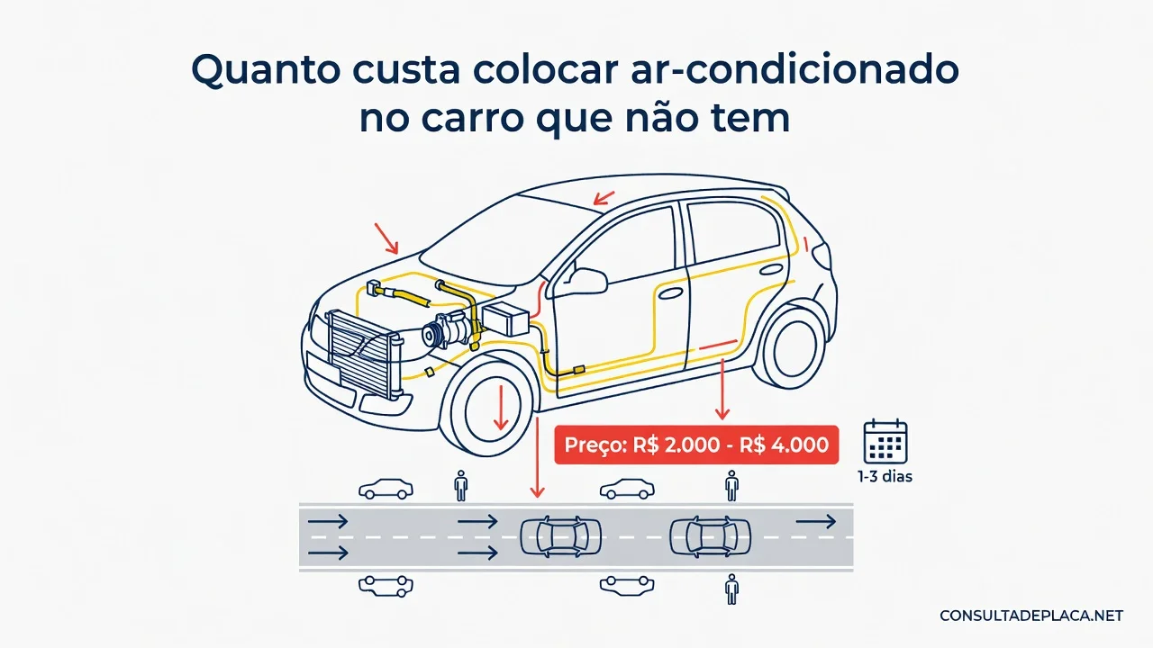 Quanto custa colocar ar-condicionado no carro que não tem