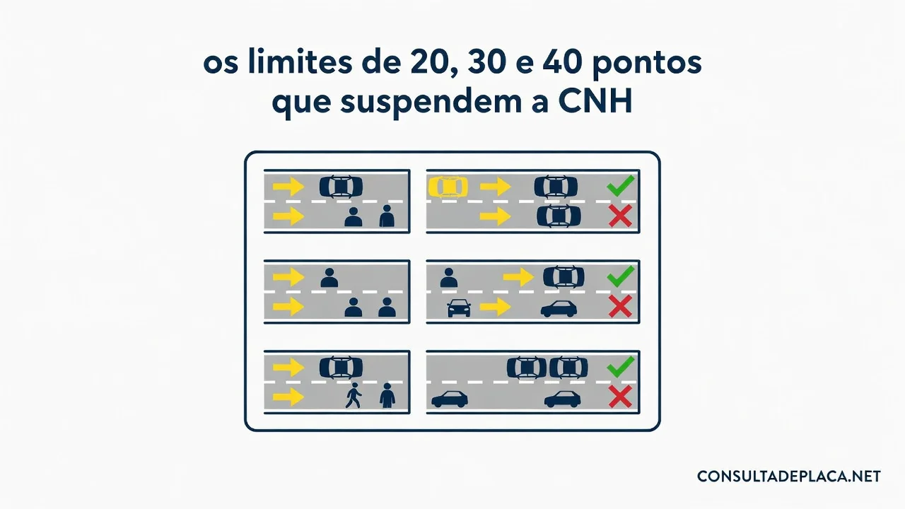 Artigo 261 do CTB: os limites de 20, 30 e 40 pontos que suspendem a CNH