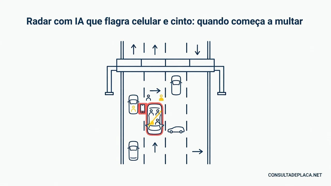 Radar com IA que flagra celular e cinto: quando começa a multar