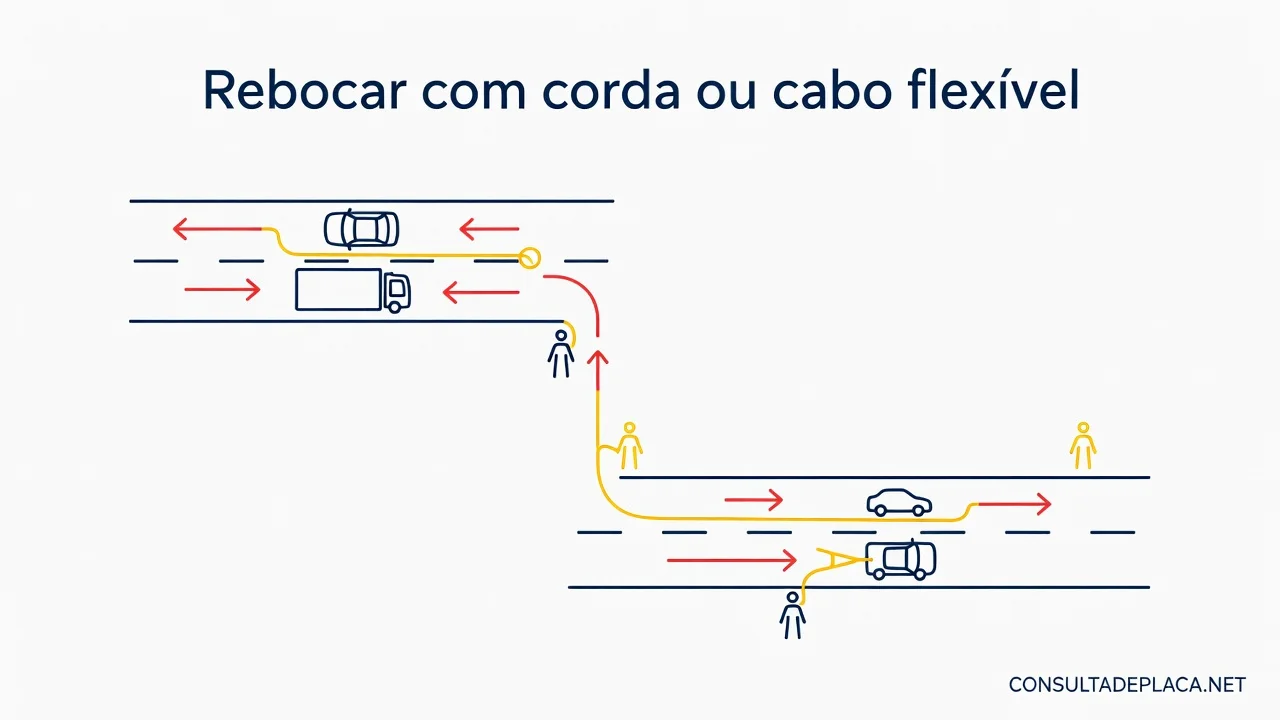 Rebocar com corda ou cabo flexível: o que diz o artigo 236 do CTB