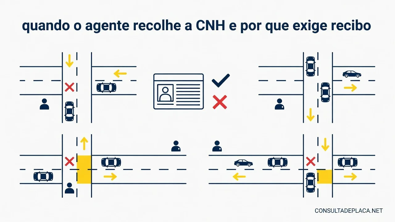Artigo 272 do CTB: quando o agente recolhe a CNH e por que exige recibo
