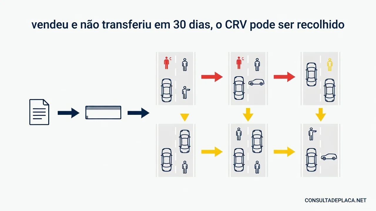 Artigo 273 do CTB: vendeu e não transferiu em 30 dias, o CRV pode ser recolhido