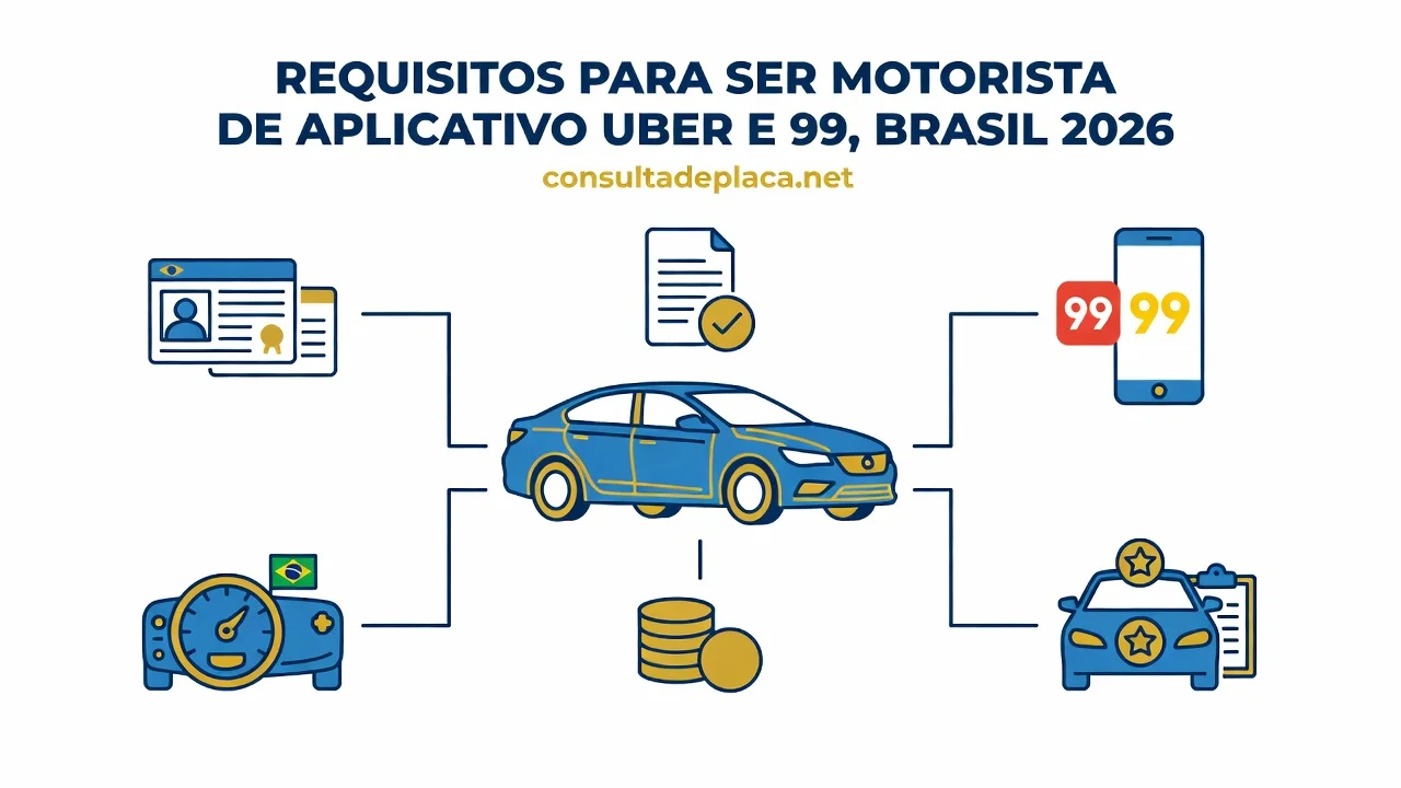 Requisitos para Ser Motorista de Aplicativo em 2026 (Uber/99)