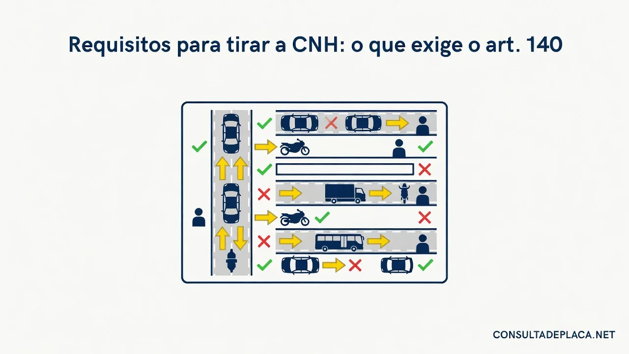 Requisitos para tirar a CNH: o que exige o art. 140 do CTB