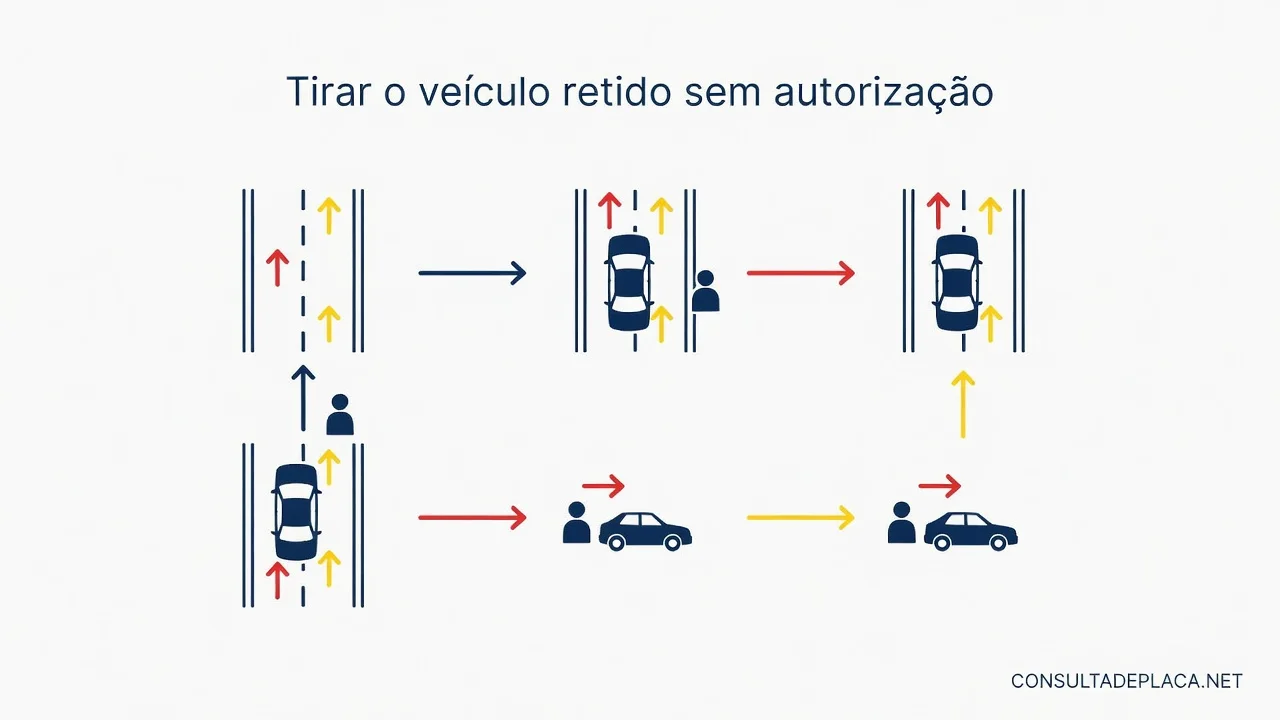 Tirar o veículo retido sem autorização: artigo 239 do CTB