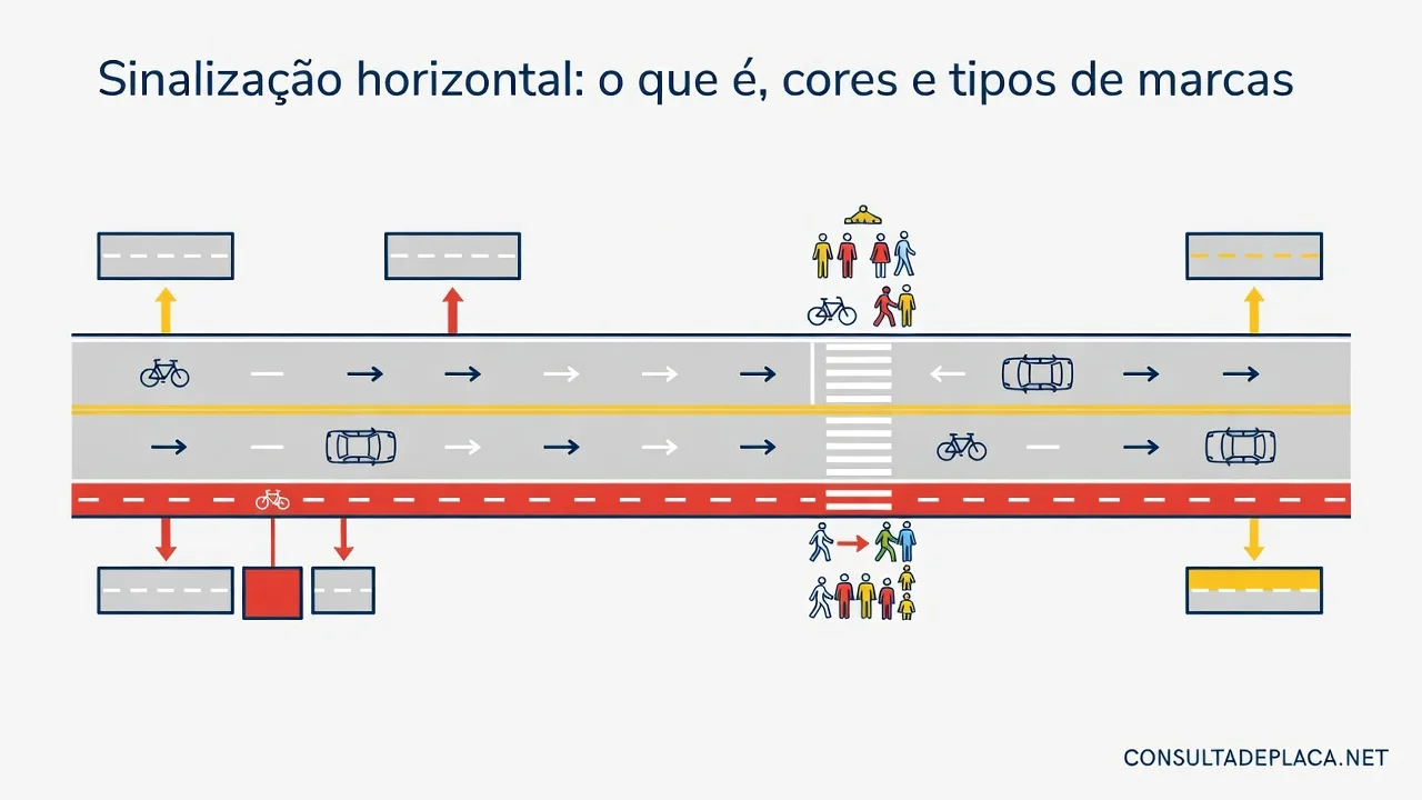 Sinalização horizontal: o que é, cores e tipos de marcas