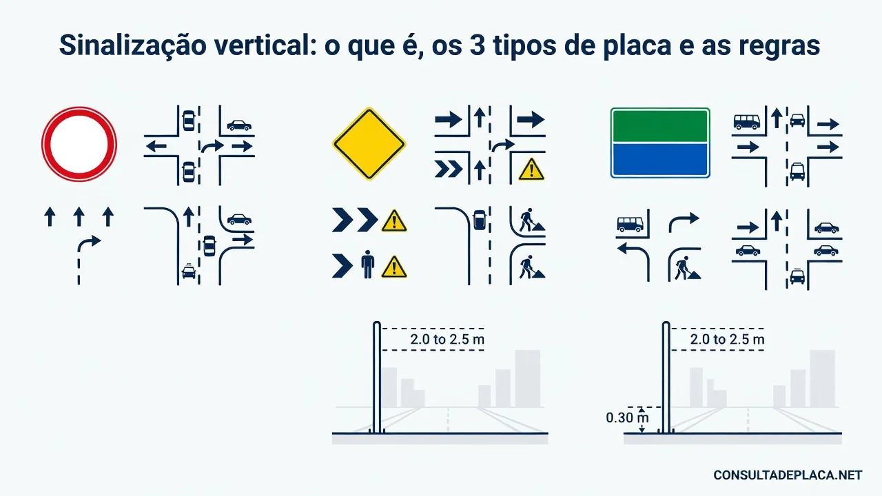 Sinalização vertical: o que é, os 3 tipos de placa e as regras