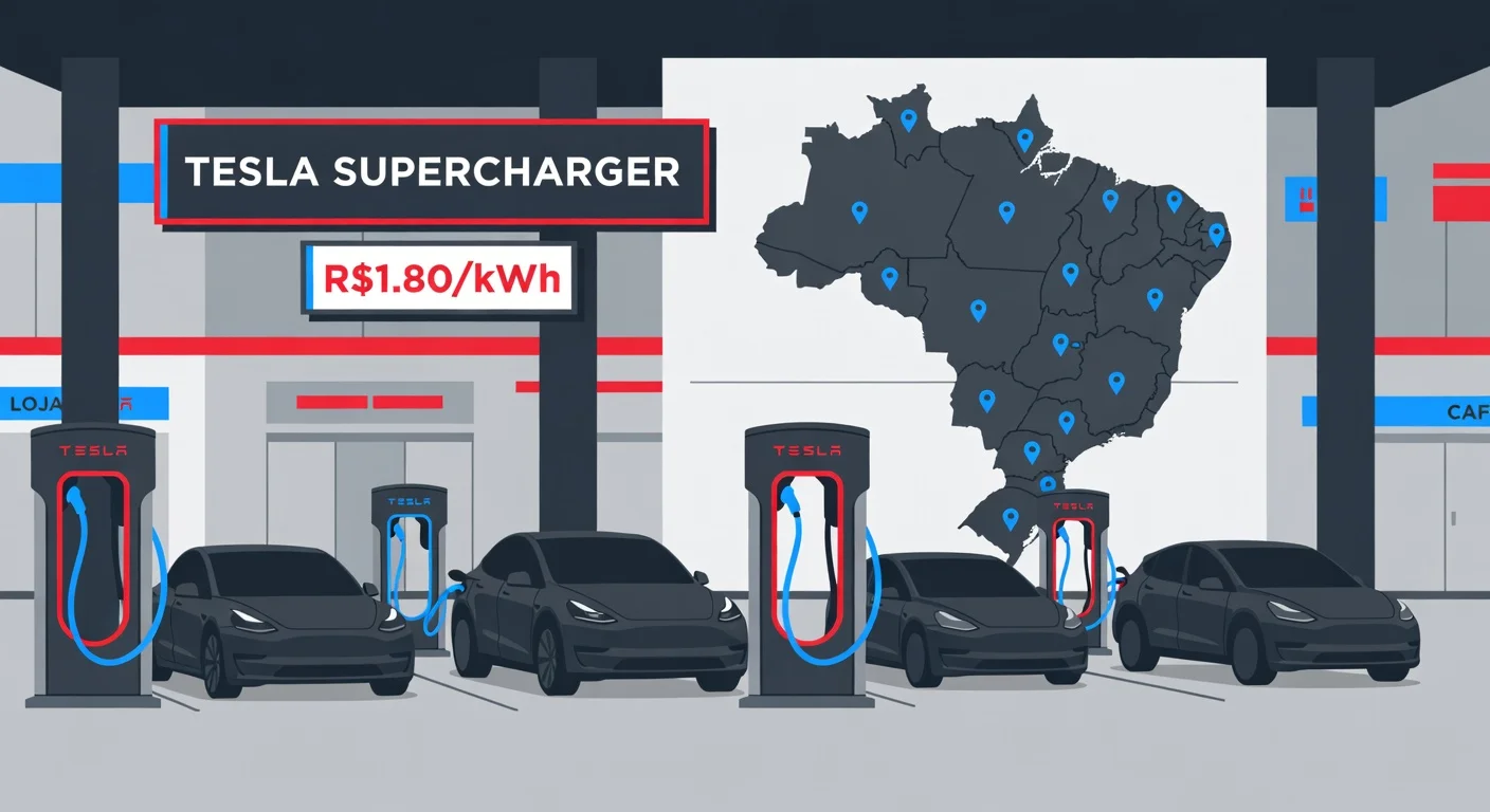 Supercharger Tesla no Brasil 2026: onde ficam e como usar