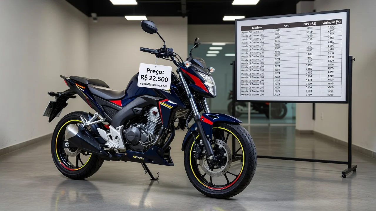 Tabela FIPE CB Twister 250 2026: Preços por Ano e Como Consultar pela Placa