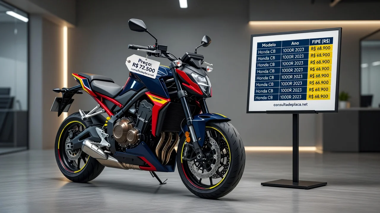 Tabela FIPE CB 1000R 2026: Preços por Ano e Como Consultar pela Placa