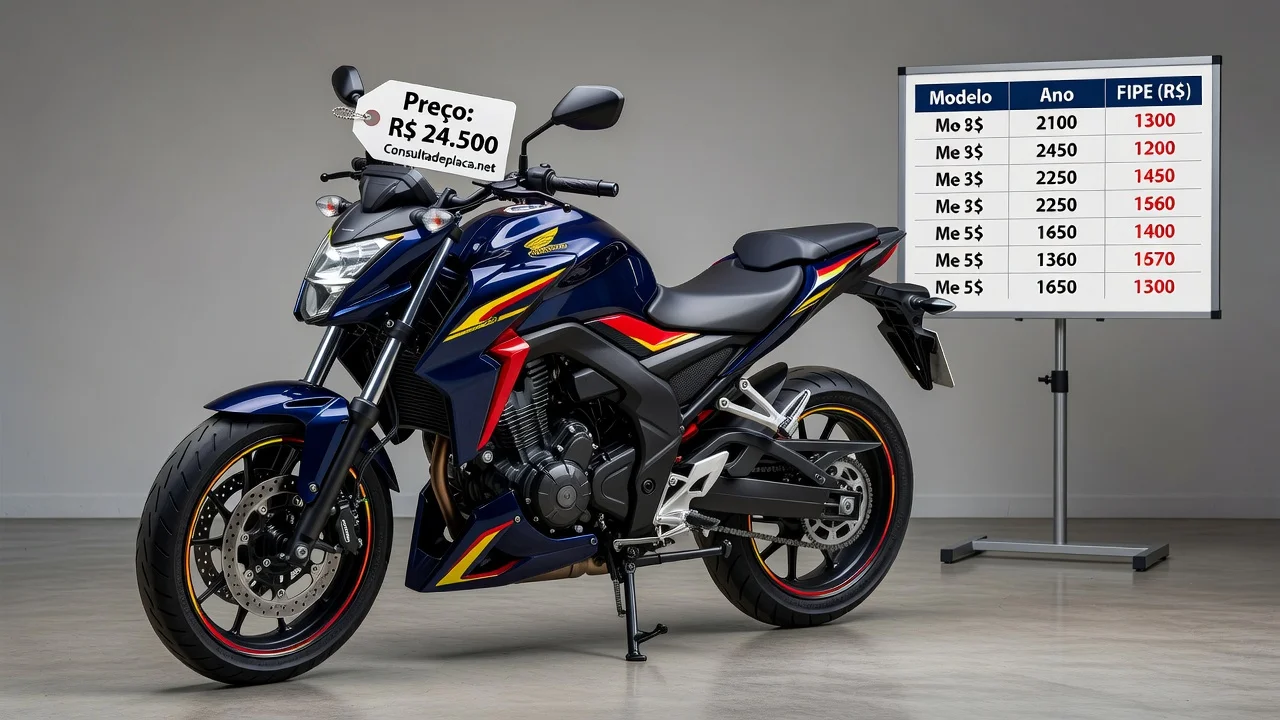 Tabela FIPE CB 300R 2026: Preços por Ano e Como Consultar pela Placa