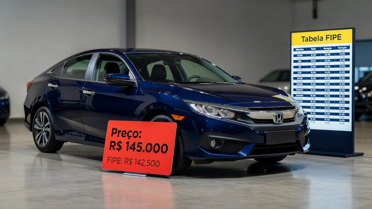 Tabela FIPE Civic Touring 2026: Preços por Ano e Como Consultar pela Placa