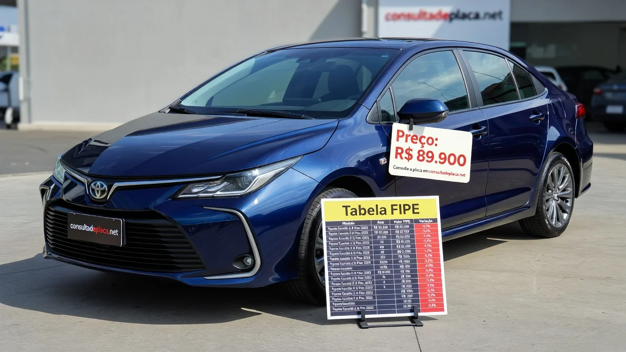 Tabela FIPE Corolla Seg 2026: Preços por Ano e Como Consultar pela Placa