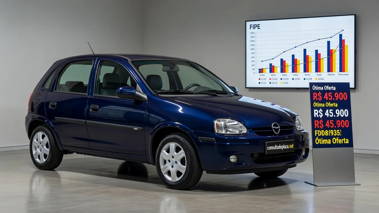 Tabela FIPE corsa-hatch-1-4 2026: Preços por Ano e Como Consultar pela Placa