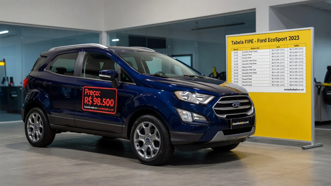 Tabela FIPE EcoSport 2026: Preços por Ano e Como Consultar pela Placa