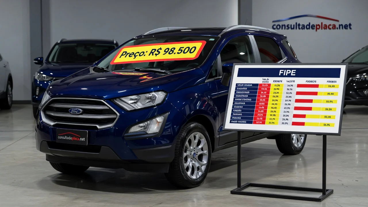 Tabela FIPE EcoSport 2026: Preços por Ano e Como Consultar pela Placa