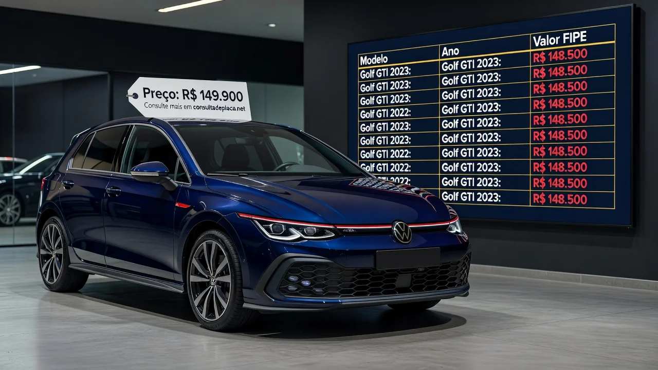 Tabela FIPE golf-gti 2026: Preços por Ano e Como Consultar pela Placa