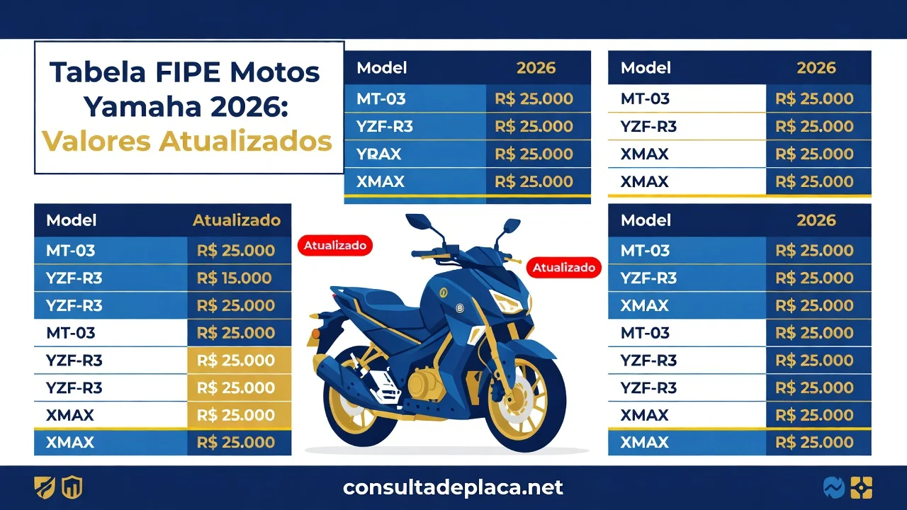 Tabela FIPE Motos Yamaha 2026: Valores Atualizados