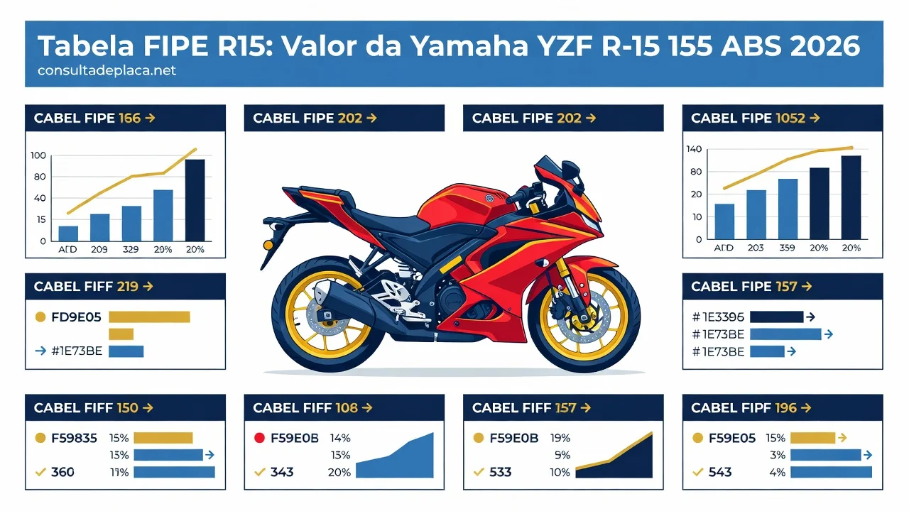 Tabela FIPE R15: Valor da Yamaha YZF R-15 155 ABS 2026