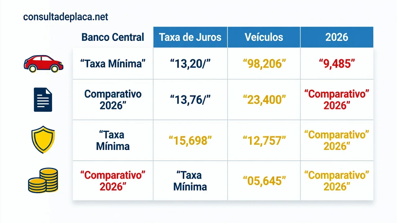 Tabela de Juros de Financiamento de Veiculo Banco Central 2026