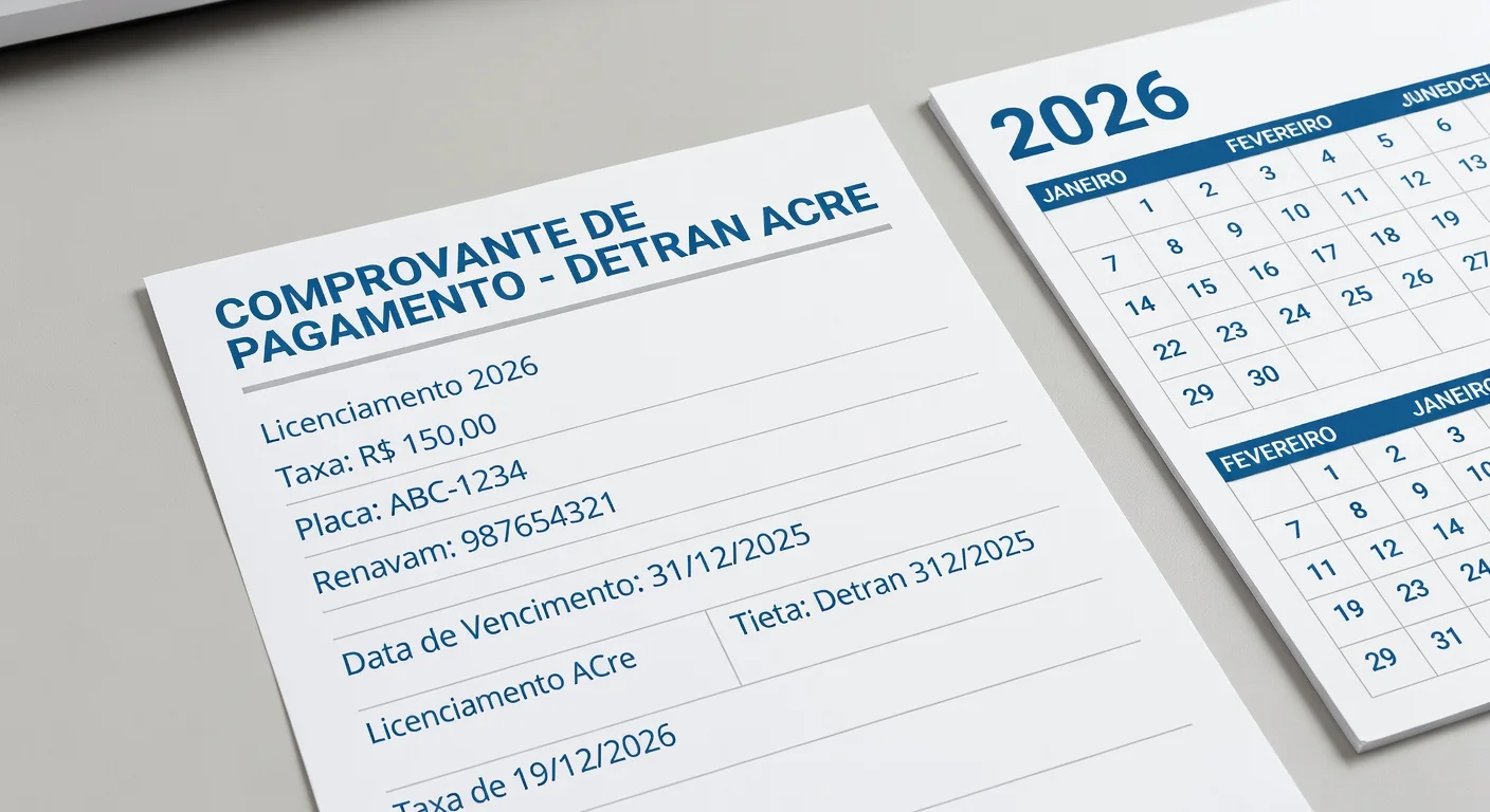 Taxa de Licenciamento AC 2026: Valor e Como Pagar