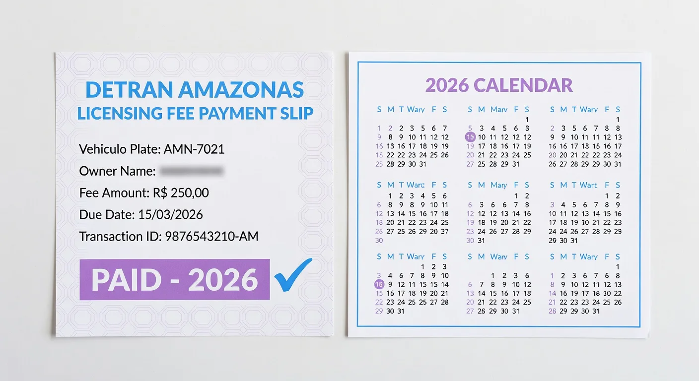 Taxa de Licenciamento AM 2026: Valor e Como Pagar