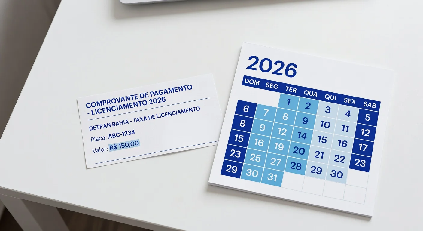 Taxa de Licenciamento BA 2026: Valor e Como Pagar
