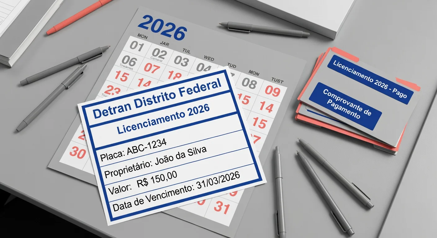 Taxa de Licenciamento DF 2026: Valor e Como Pagar