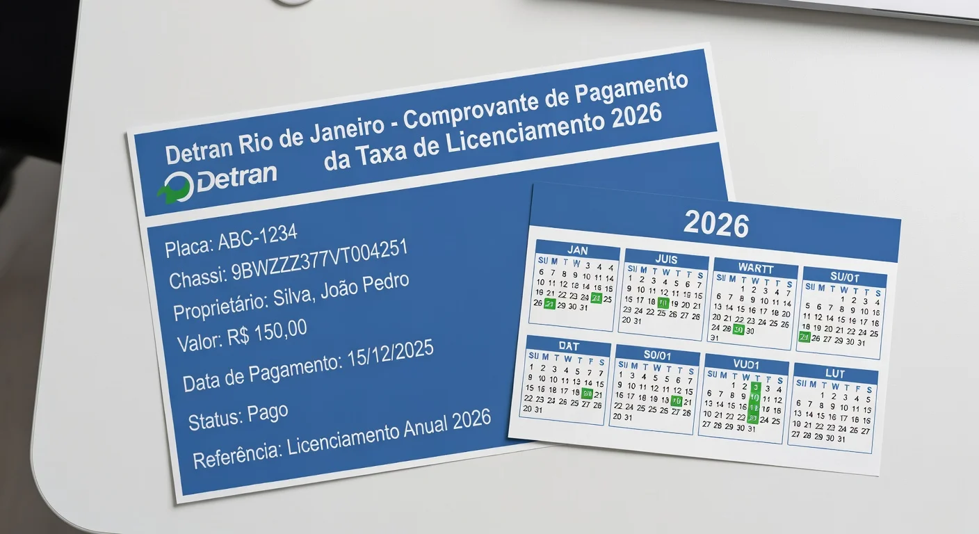 Taxa de Licenciamento RJ 2026: Valor e Como Pagar