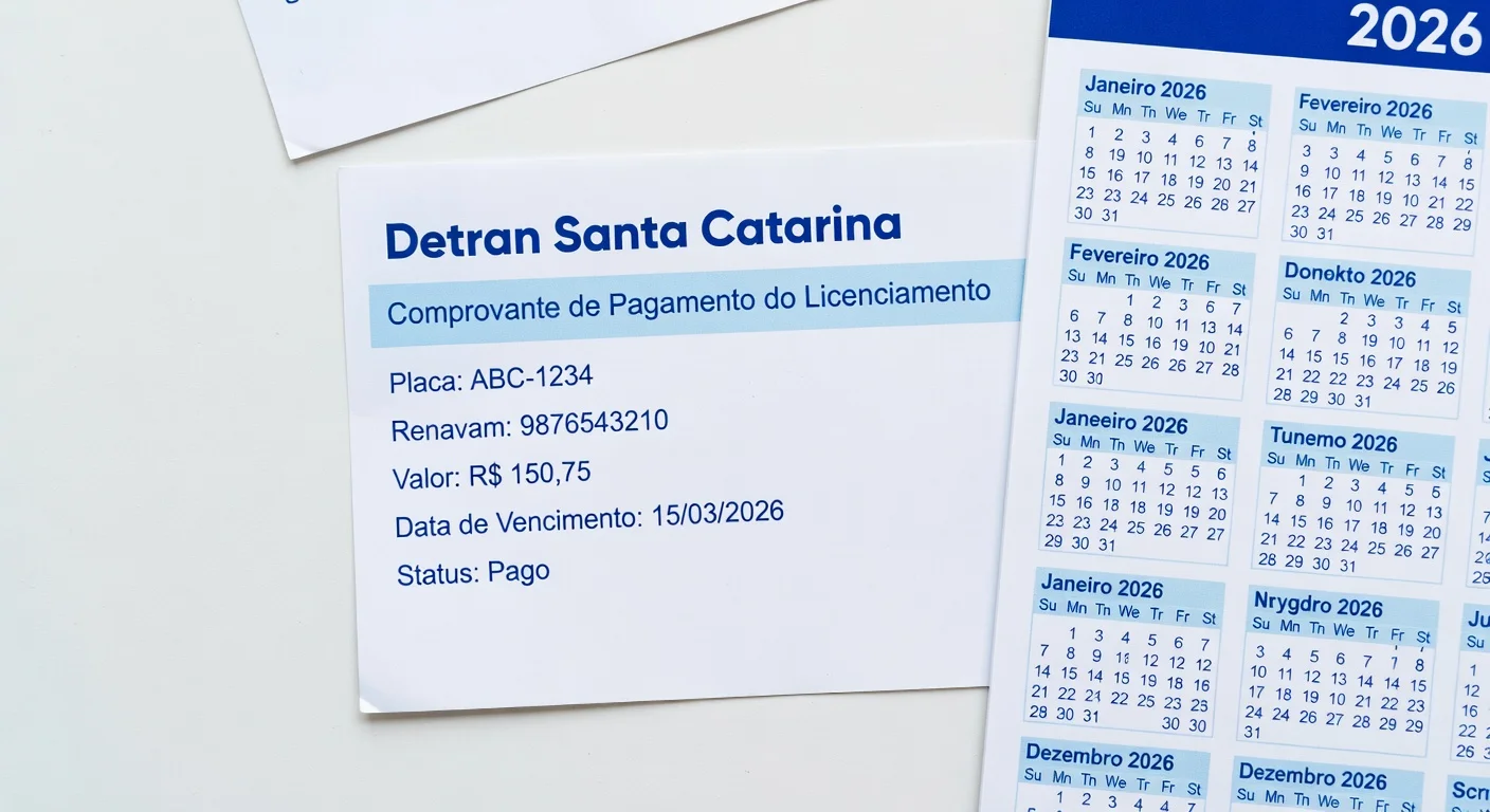 Taxa de Licenciamento SC 2026: Valor e Como Pagar