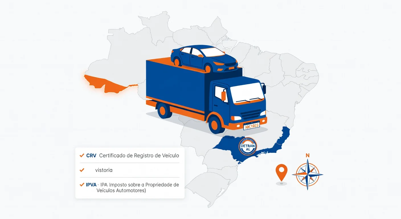 Transferir carro para Alagoas 2026: documentos, taxas e passo a passo