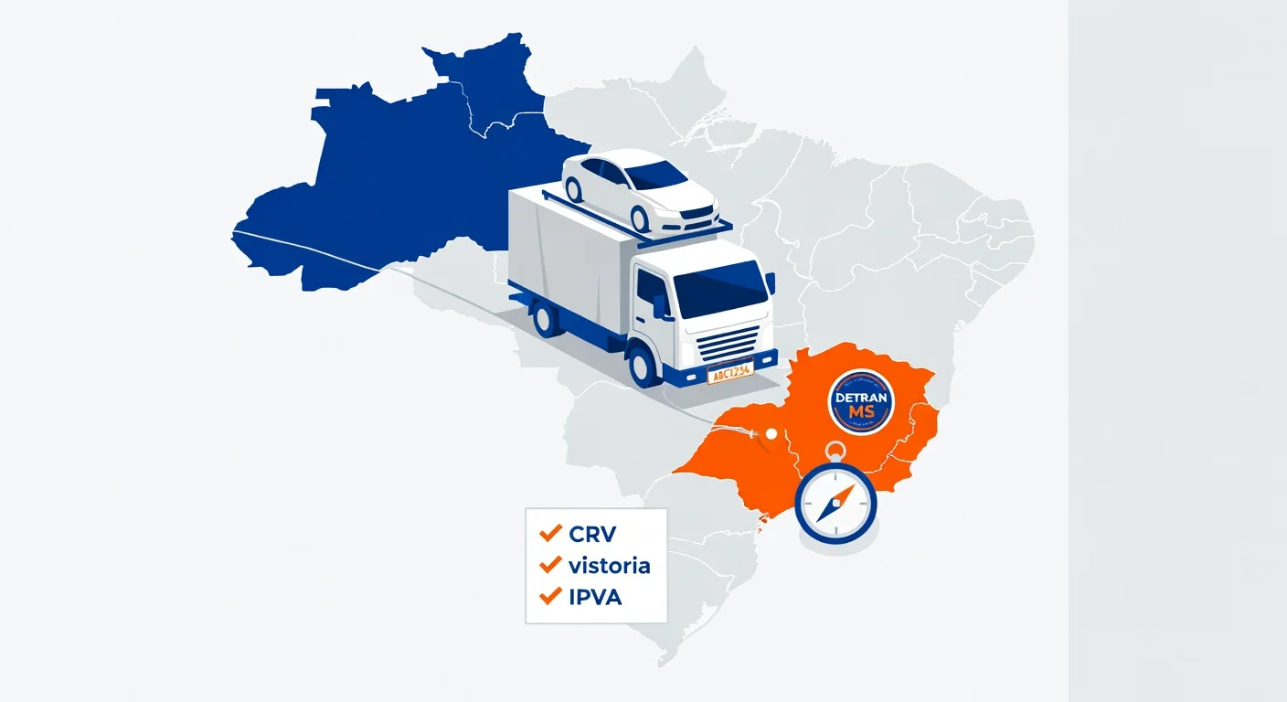Transferir carro para Mato Grosso do Sul 2026: documentos, taxas e passo a passo