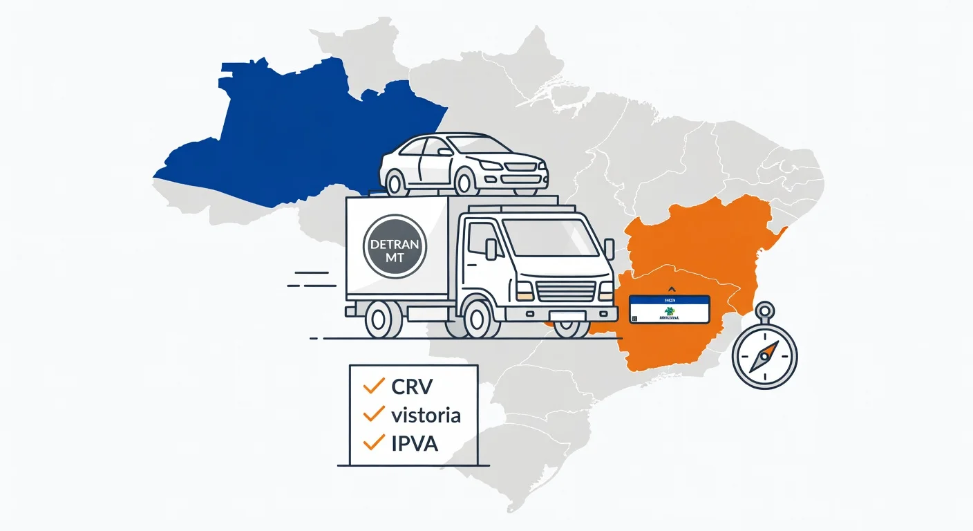 Transferir carro para Mato Grosso 2026: documentos, taxas e passo a passo