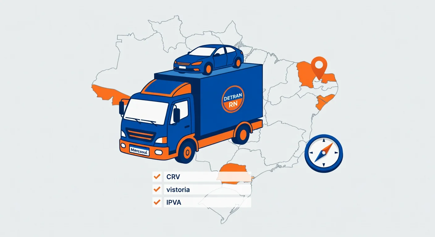 Transferir carro para Rio Grande do Norte 2026: documentos, taxas e passo a passo