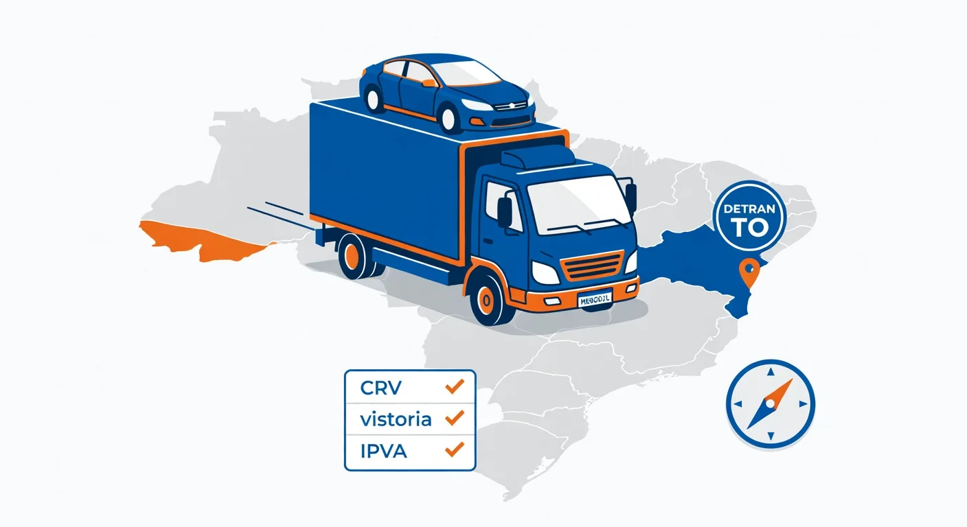 Transferir carro para Tocantins 2026: documentos, taxas e passo a passo