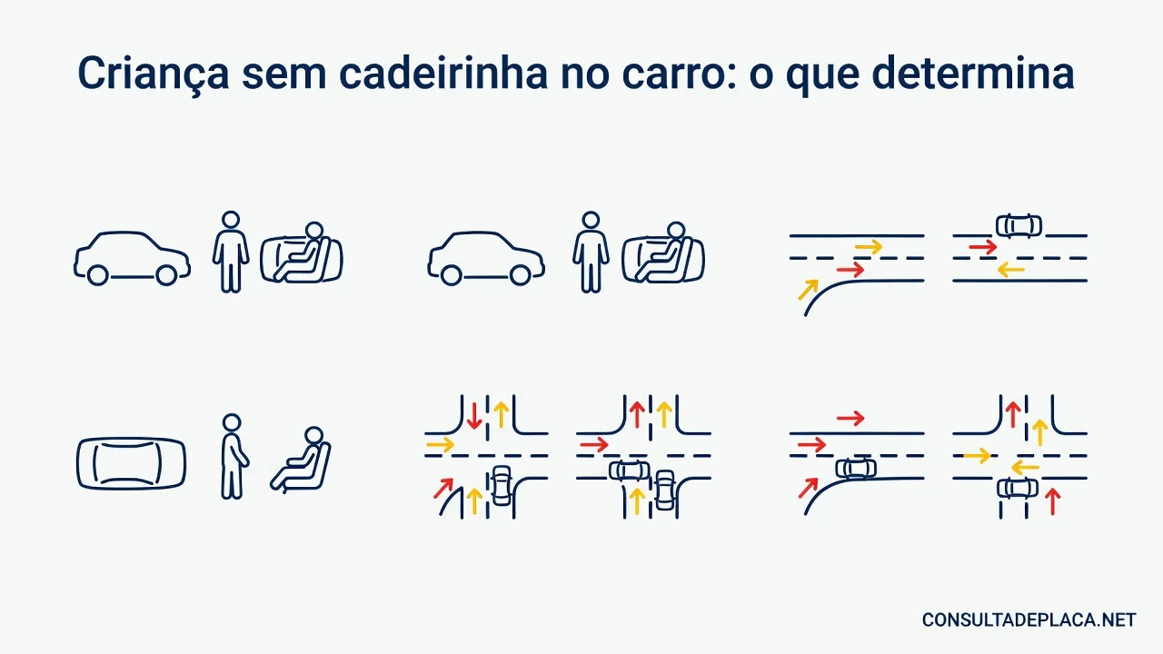 Crianca sem cadeirinha no carro: o que o artigo 168 do CTB determina